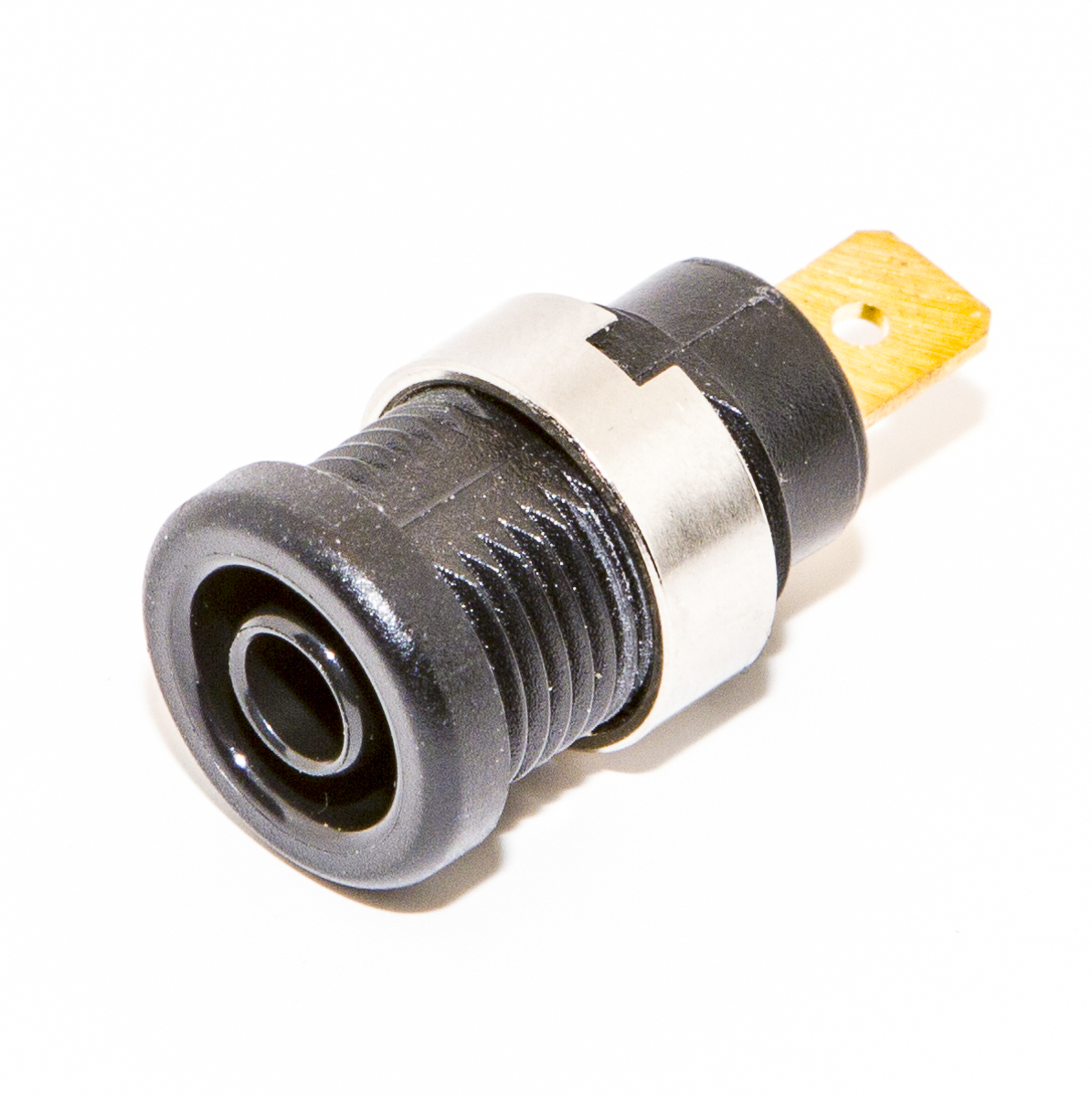Mueller Electric Black Female Banana Socket, 4 mm Connector, Solder Termination, 36A, 1000V, Gold Plating