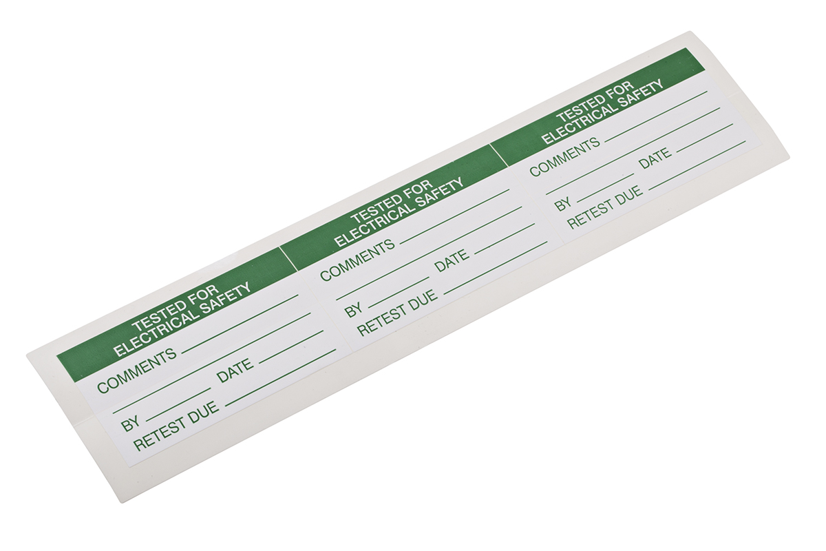 RS PRO Adhesive Pre-Printed Adhesive Label-Tested For Electrical Safety-. Quantity: 30