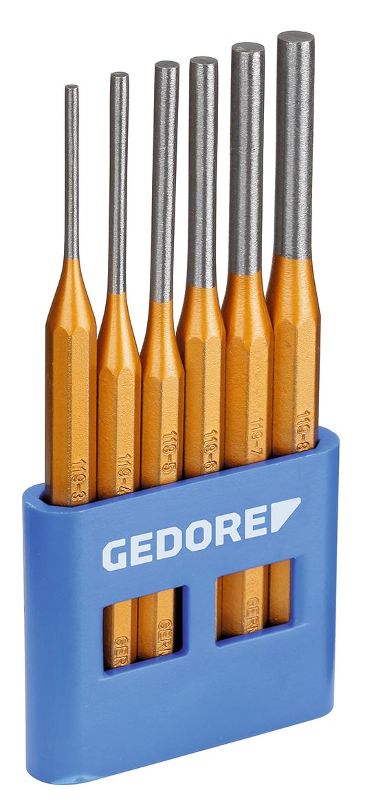 Gedore 6-Piece Punch Set, Pin Punch, 10.0 mm Shank