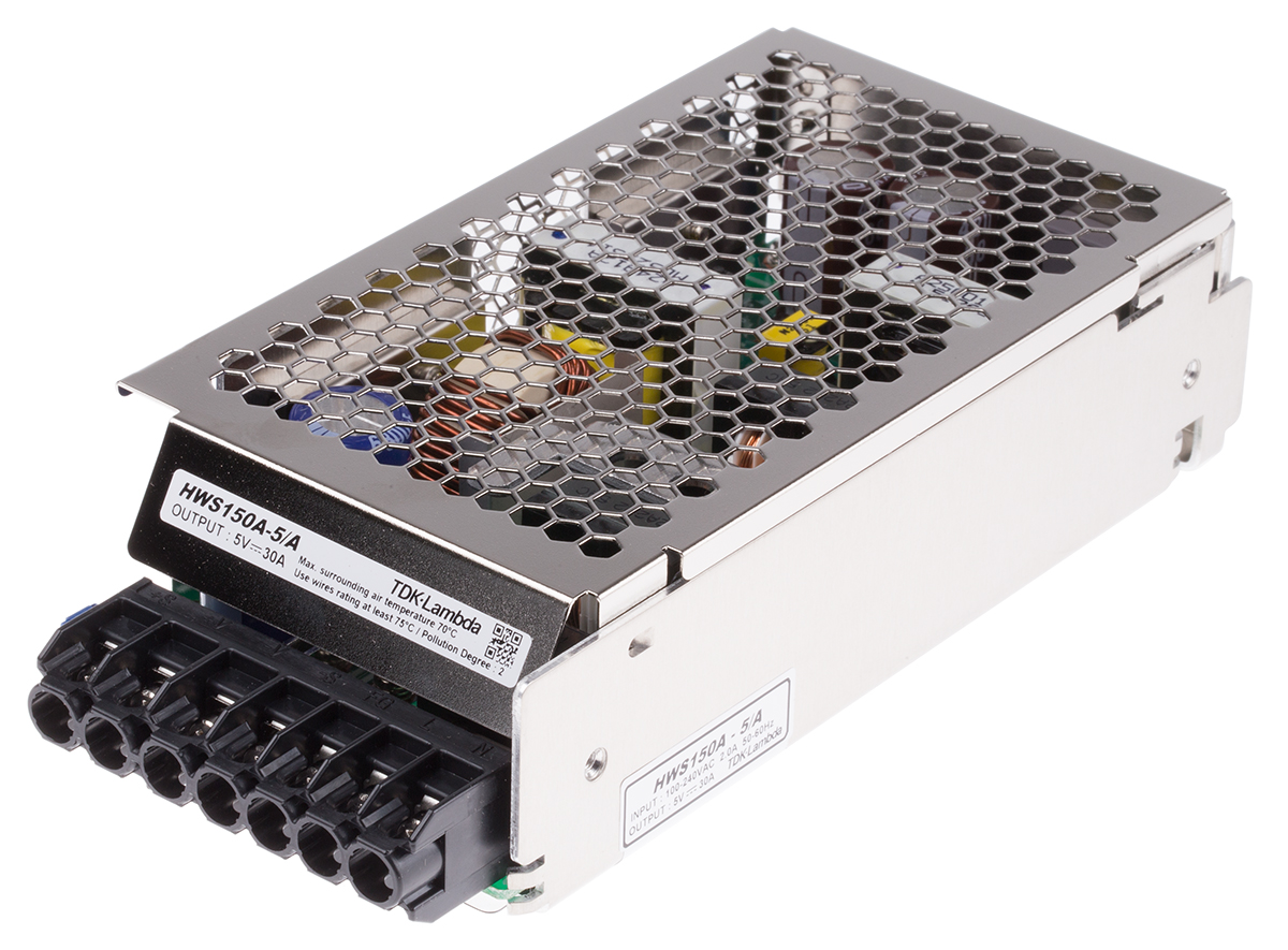 TDK-Lambda Switching Power Supply, HWS150A-5/A, 5V dc, 30A, 150W, 1 Output, 120 → 370 V dc, 85 → 265 V ac