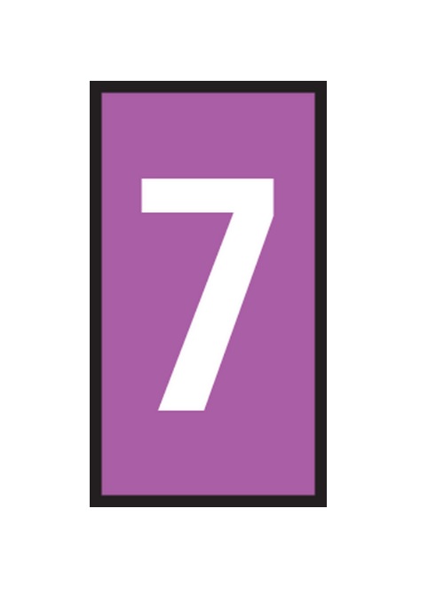 HellermannTyton WIC Snap On Clip On Cable Marker, Violet, Pre-printed "7", 2.8 → 3.8mm Cable, for Cables and