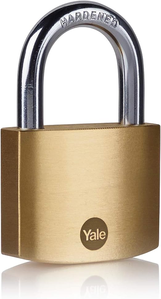 Yale Padlock Brass Padlock, 8mm Shackle, 50mm Body