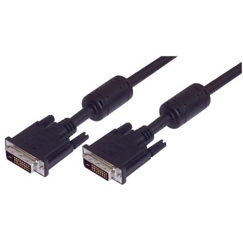 L-Com, Male DVI to Male DVI  Cable, 5ftBlack sheathAluminium Foil, Braid shielding