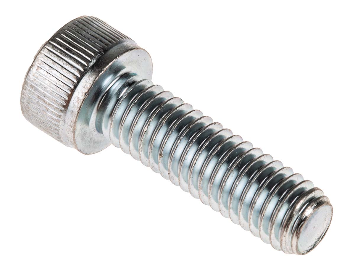 RS PRO Bright Zinc Plated Steel Hex Socket Cap Screw, DIN 912, M6 x 20mm