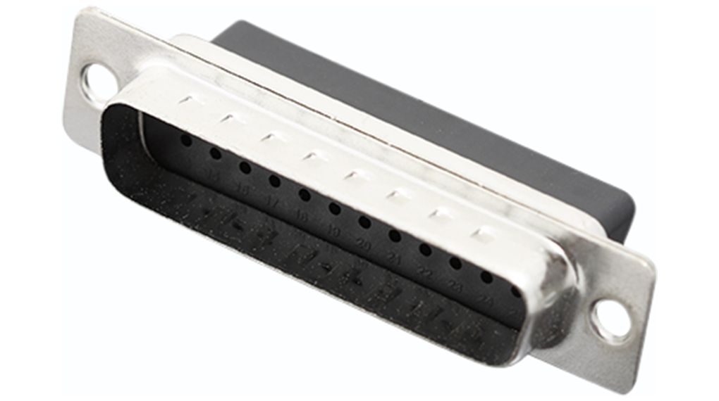 Encitech Connectors 3303 25 Way Screw Mount Solder D-sub Connector Plug, with Screw