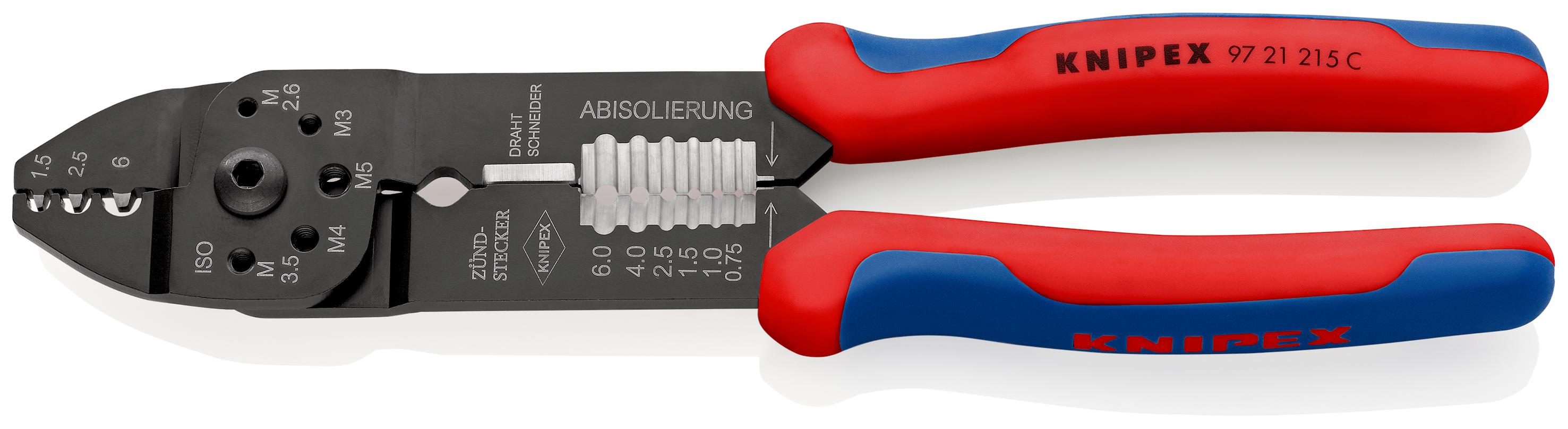 Knipex 97 Hand Crimp Tool for Uninsulated Terminals, 0,5 → 6mm² Wire