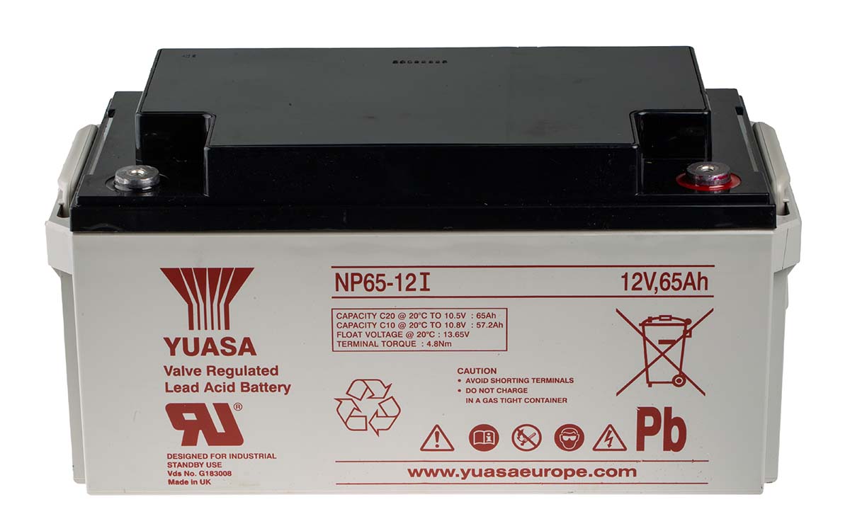 Yuasa 12V Insert M6 Sealed Lead Acid Battery, 65Ah