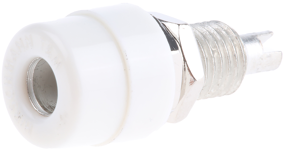 Hirschmann Test & Measurement White Female Banana Socket, 4 mm Connector, Solder Termination, 32A, 30 V ac, 60V dc, Tin