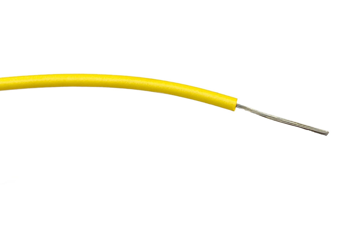 RS PRO Yellow 0.2 mm² Hook Up Wire, 24 AWG, 7/0.2 mm, 500m, PVC Insulation