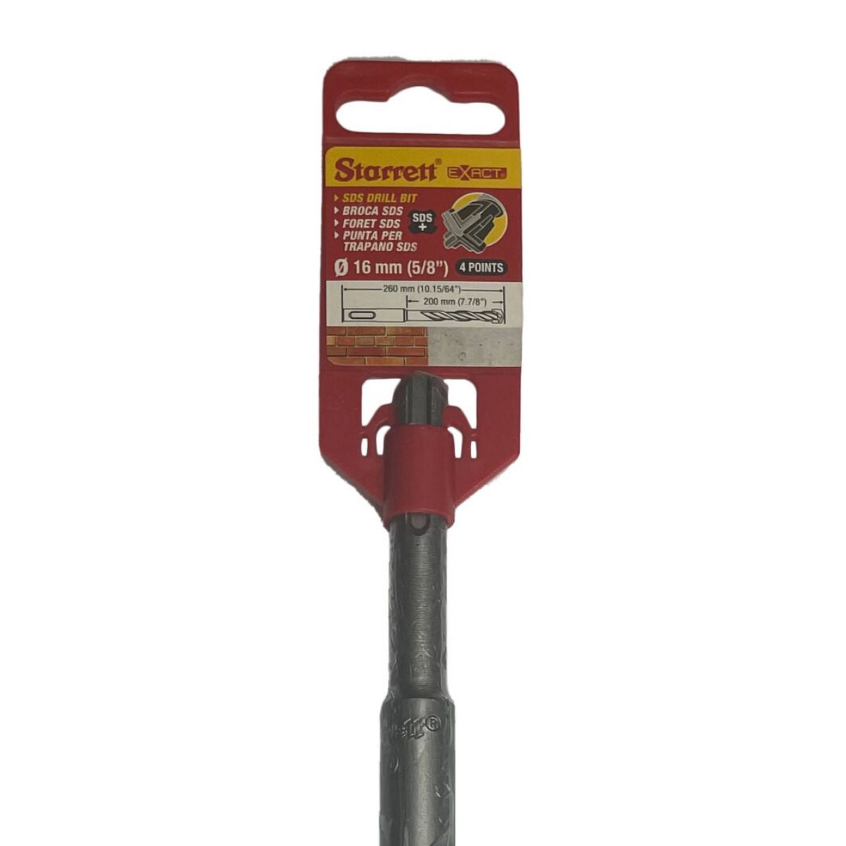 Starrett SDS Drill Set Series Carbide Tipped SDS Plus Drill Bit, 16mm Diameter, 260 mm Overall