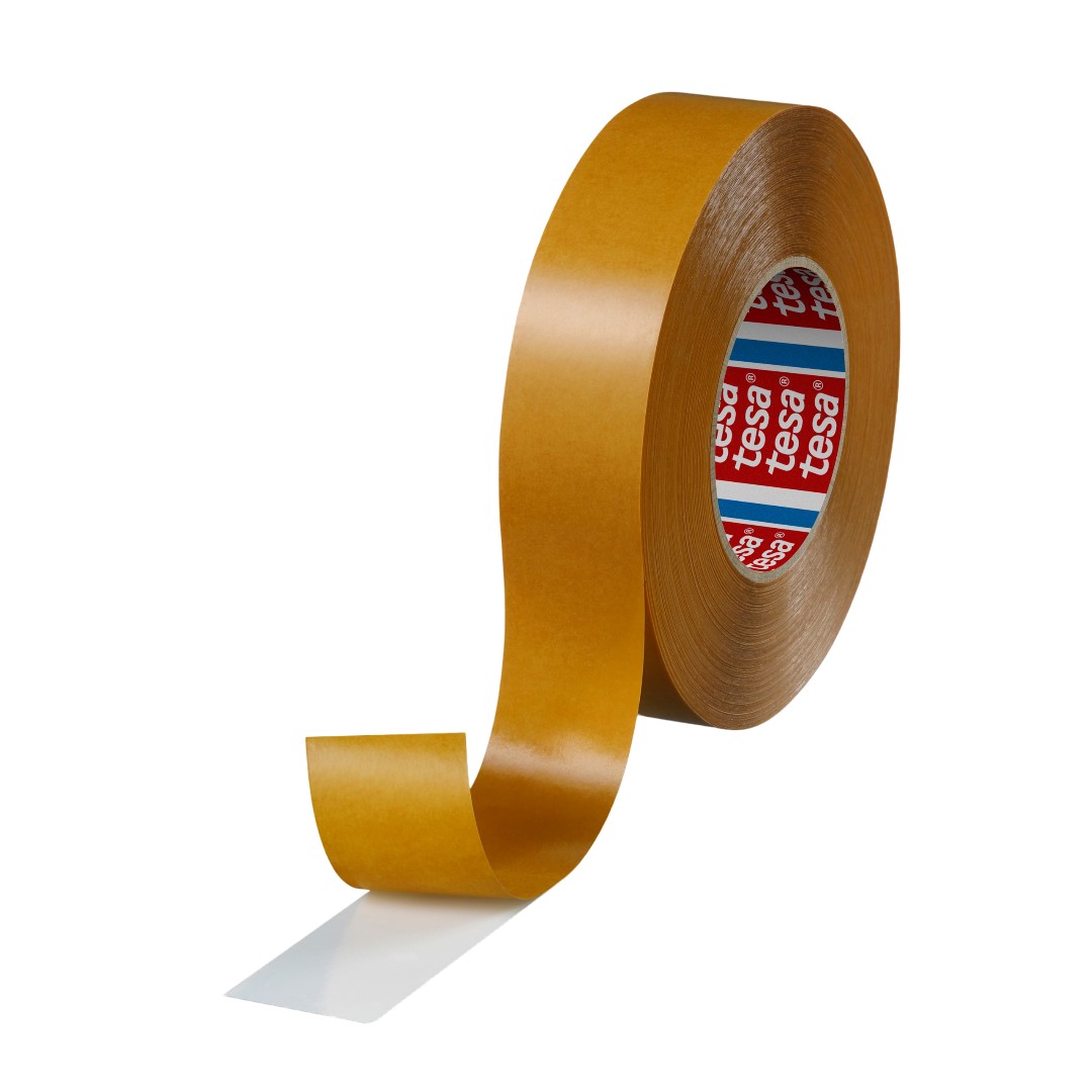 Tesa 04970-00153-00 White Double Sided Plastic Tape, 0.225mm Thick, 13,6 N/cm, PVC Backing, 38mm x 50m