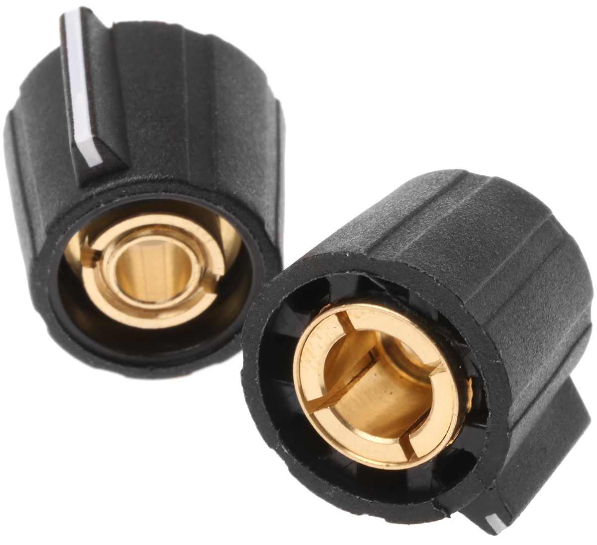 Sifam 15.5mm Black Potentiometer Knob for 6.35mm Shaft Splined, SP151 250 BLACK