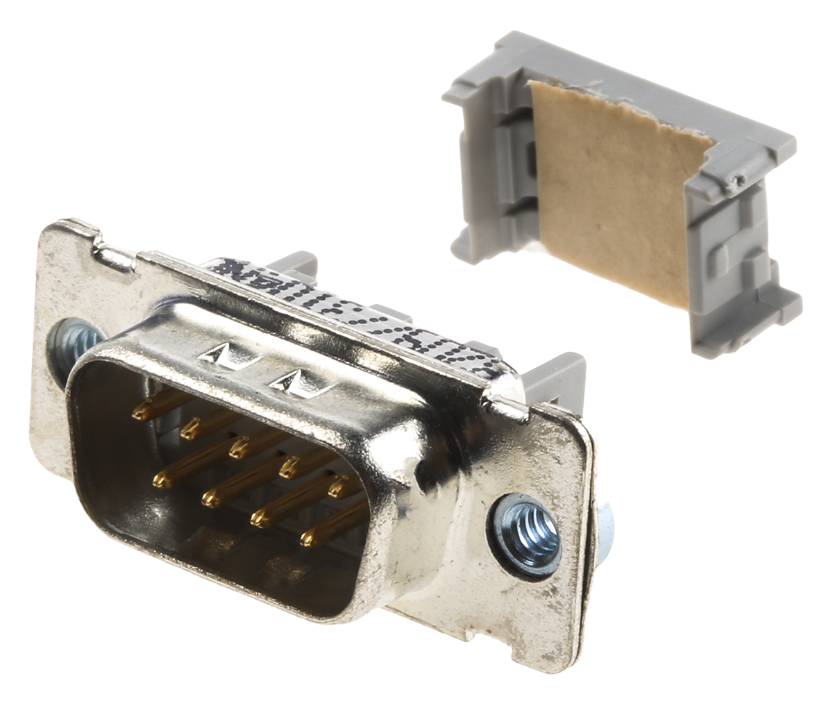 3M 8200 9 Way Right Angle Cable Mount D-sub Connector Plug, 1.27mm Pitch