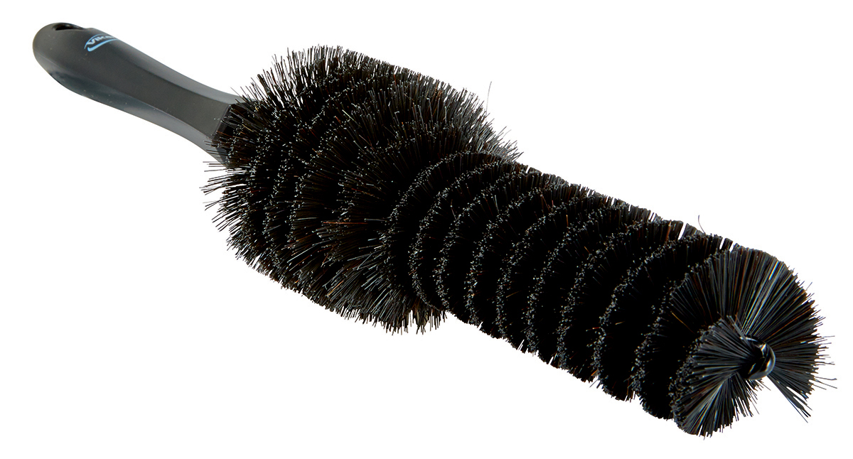 Vikan Soft Bristle Black Scrubbing Brush, 40mm bristle length, Hair bristle material