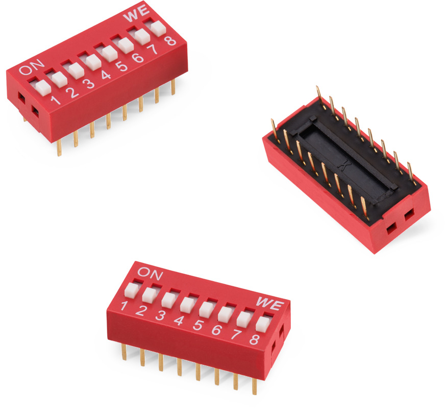 Wurth Elektronik 1 Way Through Hole DIP Switch SPST, Raised Actuator