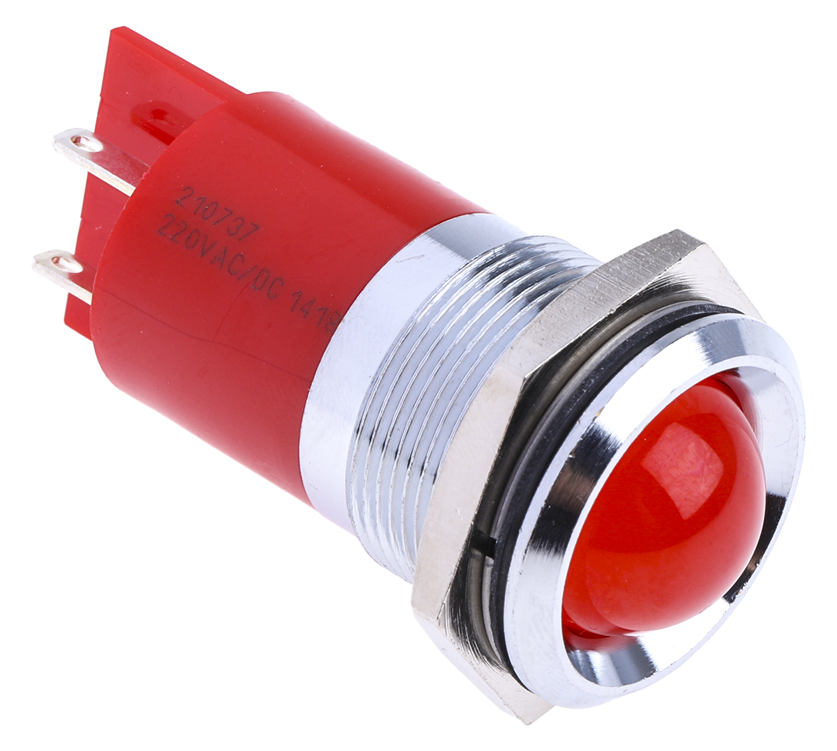 RS PRO Red Panel Mount Indicator, 230V ac, 22mm Mounting Hole Size