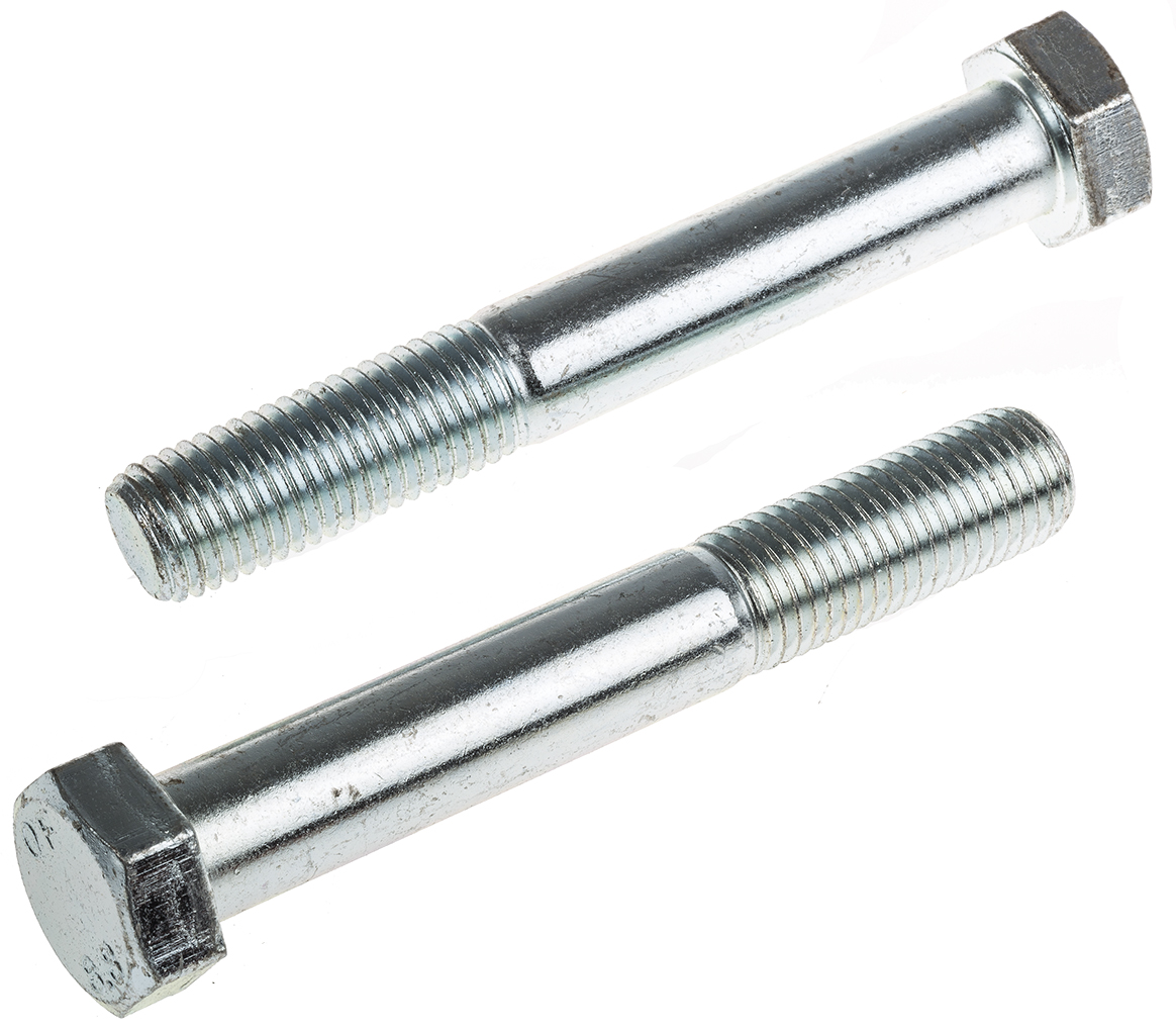 RS PRO Bright Zinc Plated Steel, Hex Bolt, M20 x 140mm