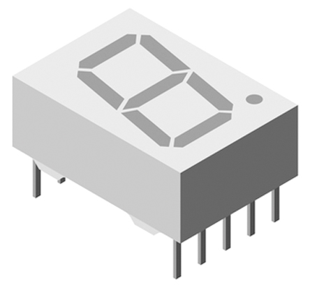 TDSG5150 Vishay 7-Segment LED Display, CA Green 9.5 mcd RH DP 13mm
