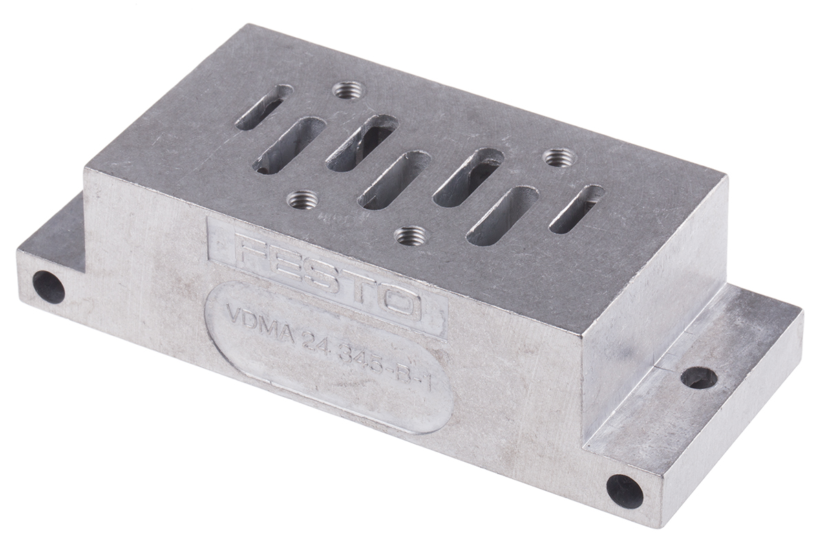 Festo NAU series 5 station G 1/4, G 1/8 Sub Base for use with MFH Solenoid Valves, 9485