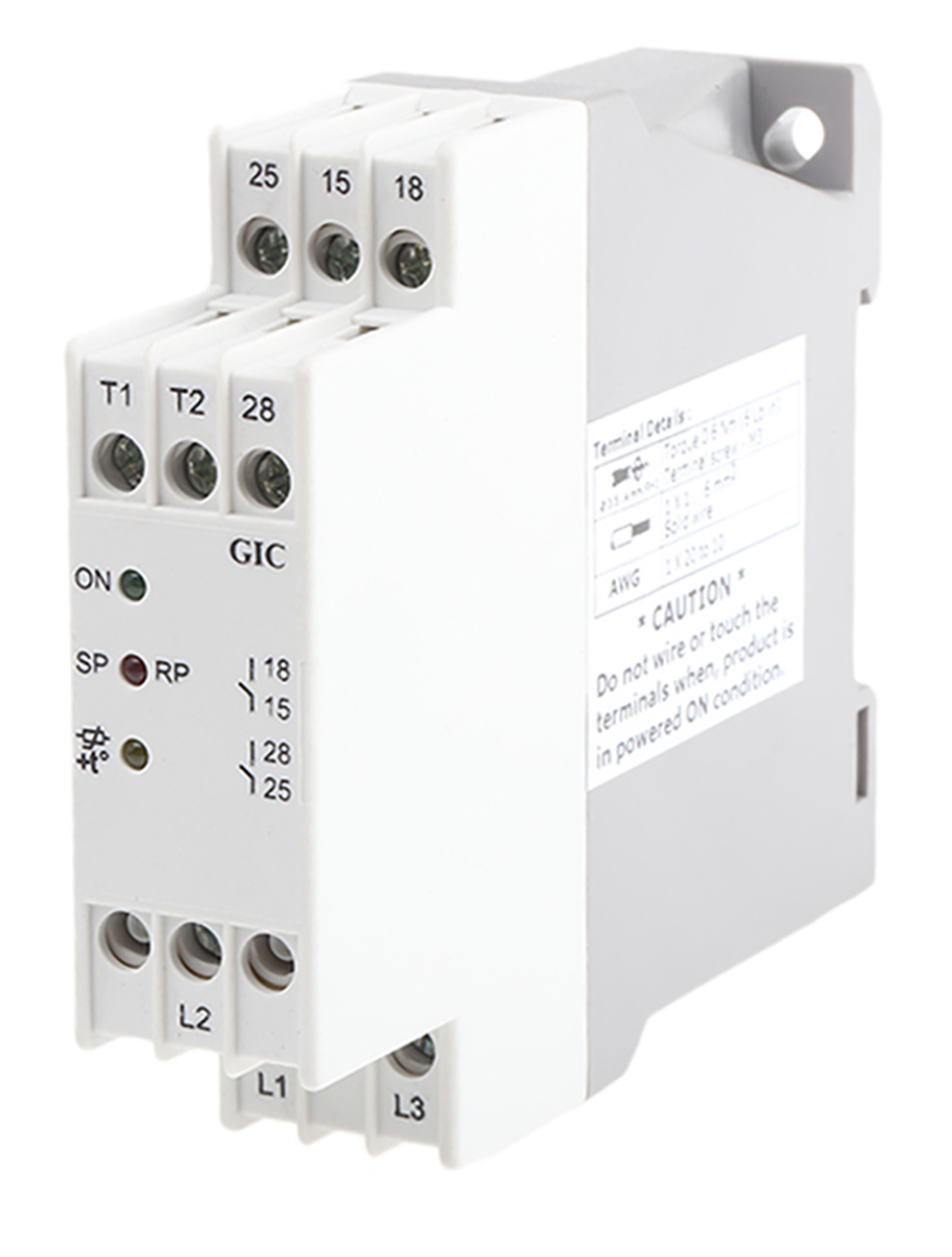 GIC Thermistor Motor Protection Monitoring Relay, 3 Phase, SPDT, DIN Rail