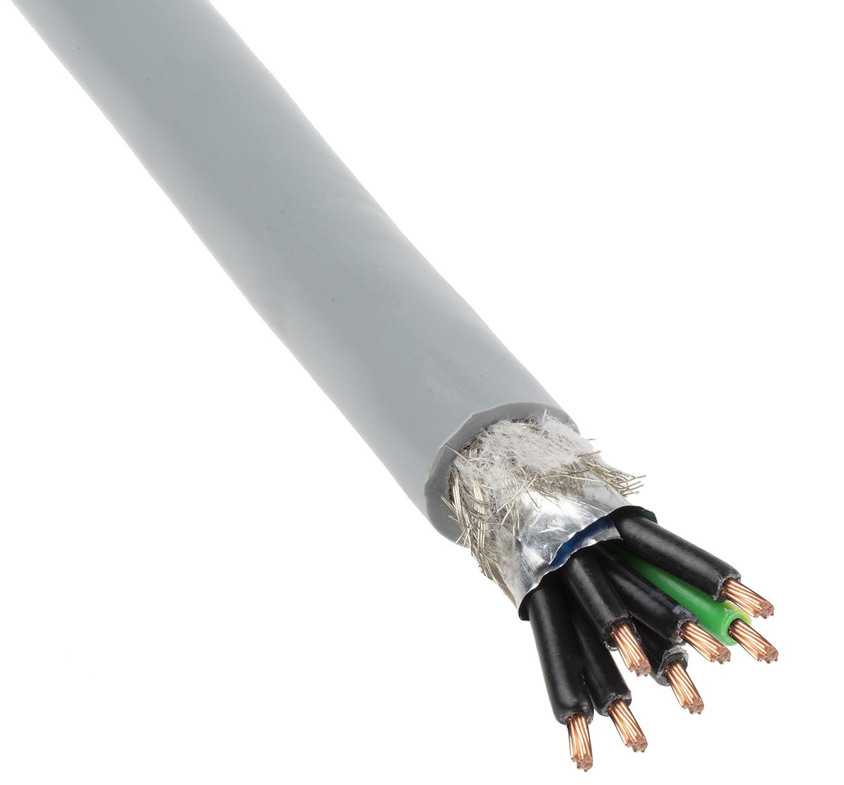 Lapp ÖLFLEX CONTROL TM CY Control Cable, 7 Cores, 1 mm² CSA 18 AWG, Screened, 50 m, Grey Polyvinyl Chloride Sheath