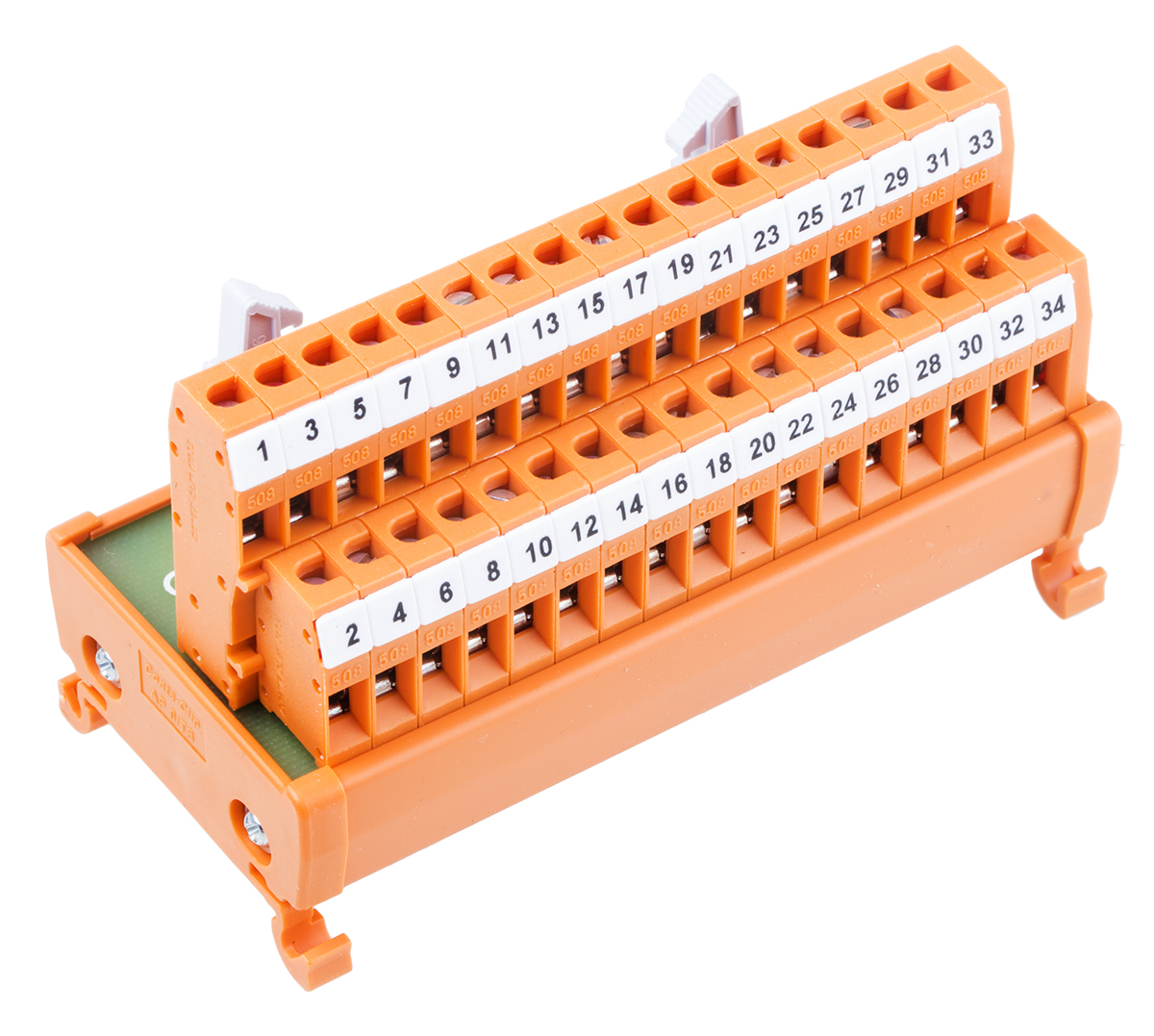 RS PRO 34-Contact Male Interface Module, Flat Ribbon Cable Connector, DIN Rail Mount, 1A
