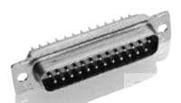 TE Connectivity AMPLIMITE 25 Way Vertical Board Mount D-sub Connector Plug, 2.77mm Pitch