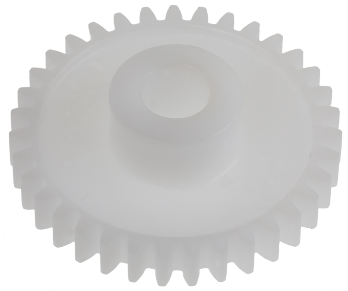 RS PRO POM 35 Teeth Spur Gear, 0.8 Module, 6mm Bore Diam, 28mm Pitch Diam, 12mm Hub Diam