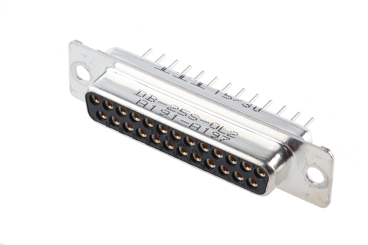 ITT Cannon Original D 25 Way Through Hole D-sub Connector Socket, 2.8mm Pitch