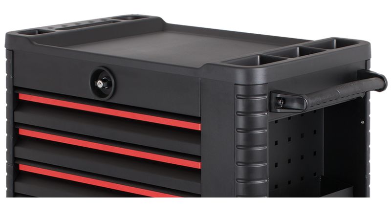 RS PRO 7 Drawer Steel Wheeled Tool Chest Tools Included