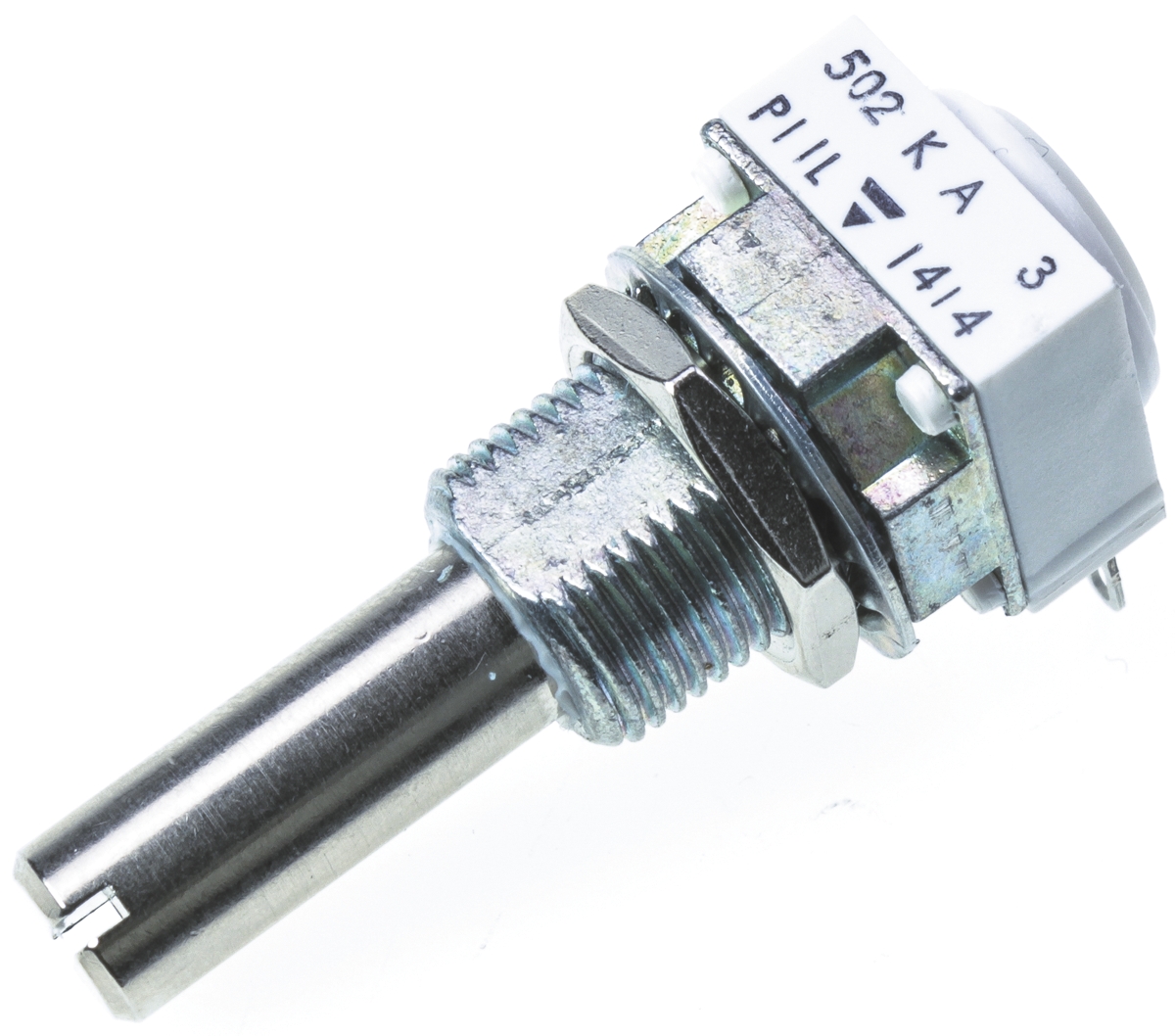 Vishay P11L 5kΩ Rotary Potentiometer 1-Gang Panel Mount, P11L1V0FLSY00502KA