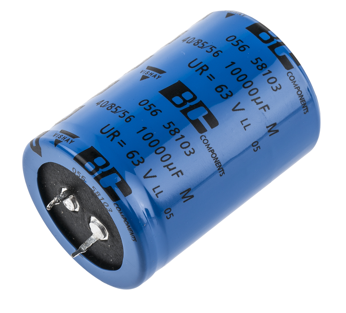 Vishay 10000μF Aluminium Electrolytic Capacitor 63V dc, Snap-In - MAL205658103E3