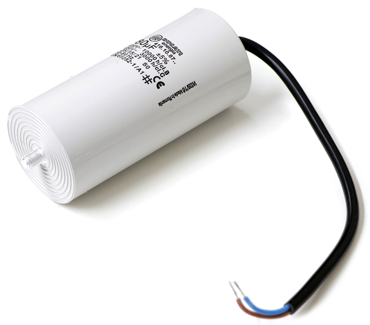 Ducati Energia 4.16.10 Polypropylene Film Capacitor, 400 → 500 V a.c., ±5%, 80μF, Plug In