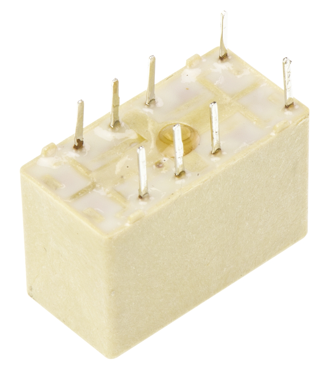 TE Connectivity PCB Mount Latching Signal Relay, 12V dc Coil, 2A Switching Current, DPDT
