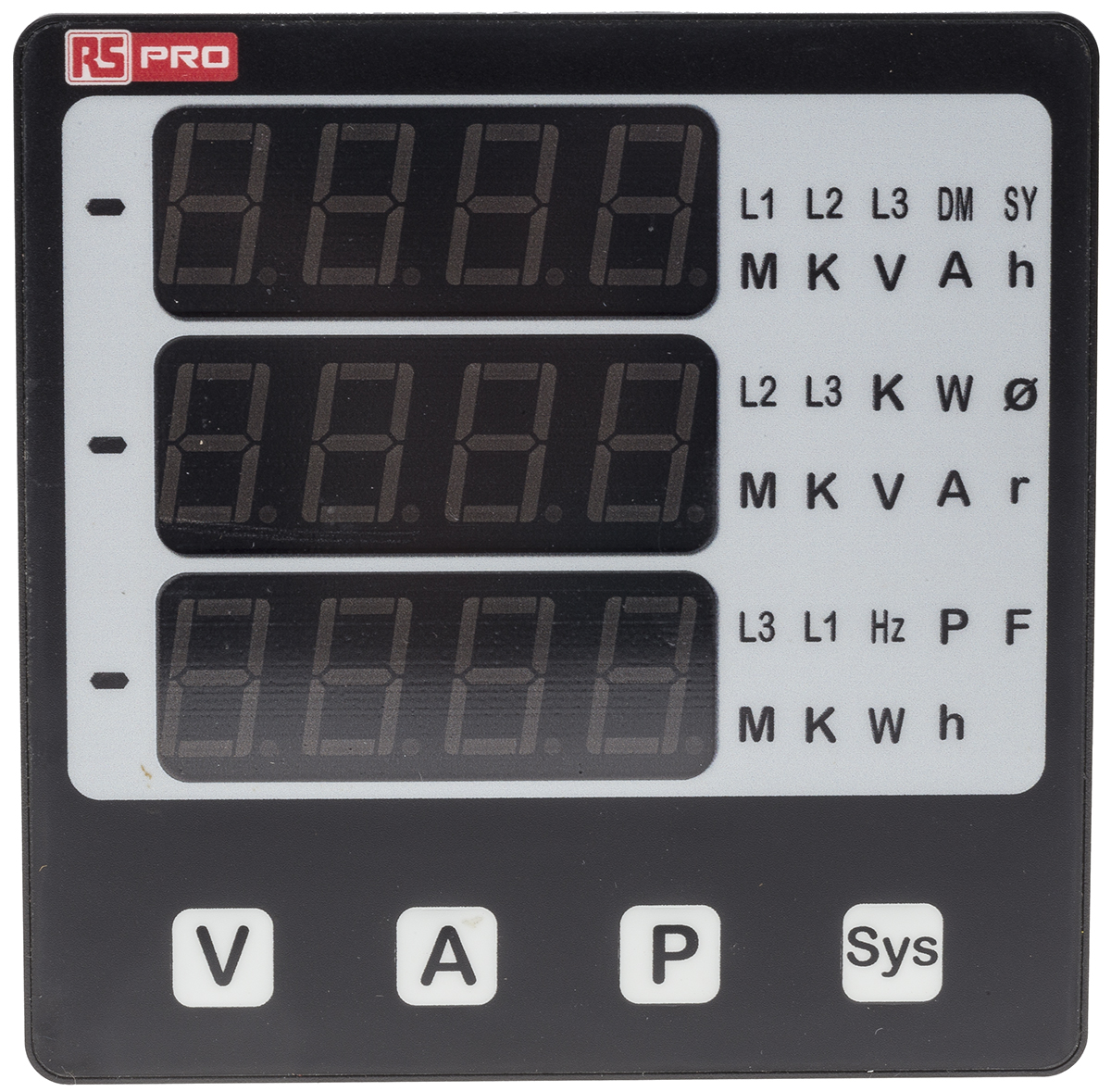 RS PRO LED Digital Panel Multi-Function Meter, 92mm x 92mm