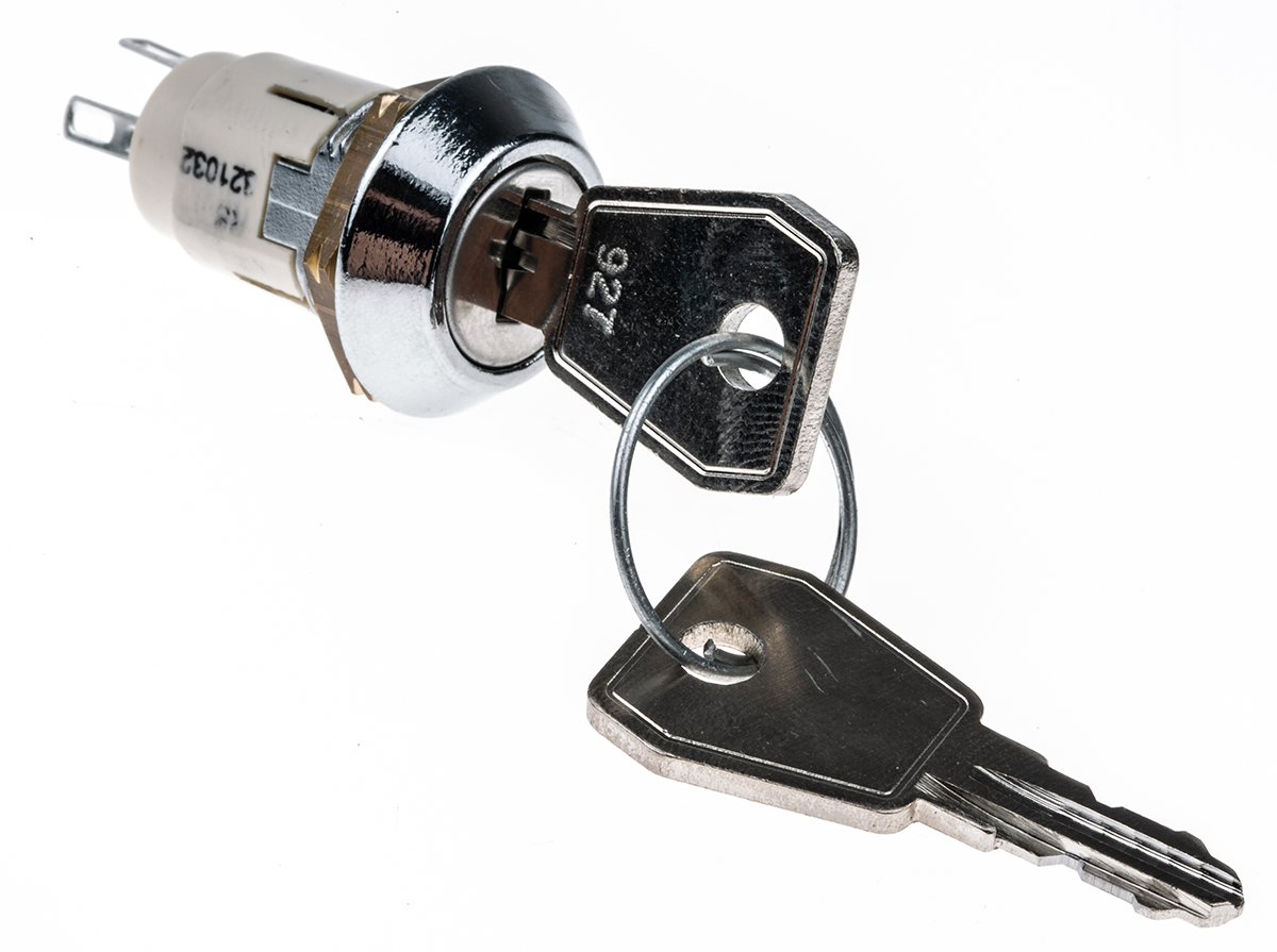 Lorlin Key Switch, SPDT, 5 A @ 115 V ac 2-Way Random-Key