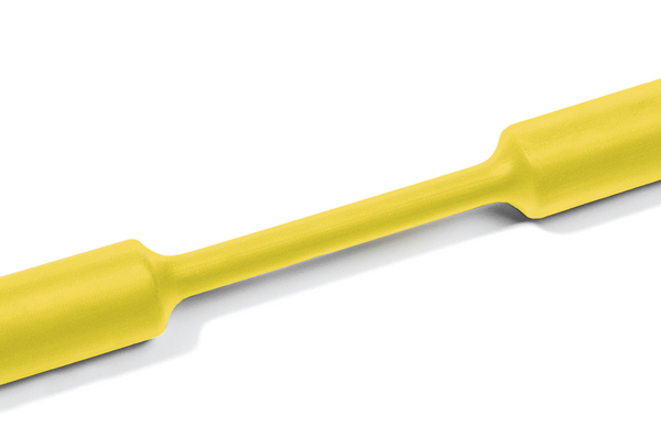 HellermannTyton Heat Shrink Tubing, Yellow 9.5mm Sleeve Dia. x 50m Length 2:1 Ratio, TF21 Series