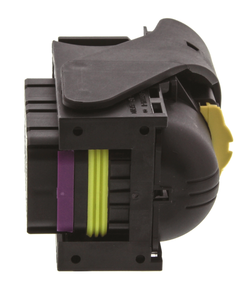 TE Connectivity, Micro Quadlok System Automotive Connector Socket Black, Brown Cable Mount 60 Way 284742-1