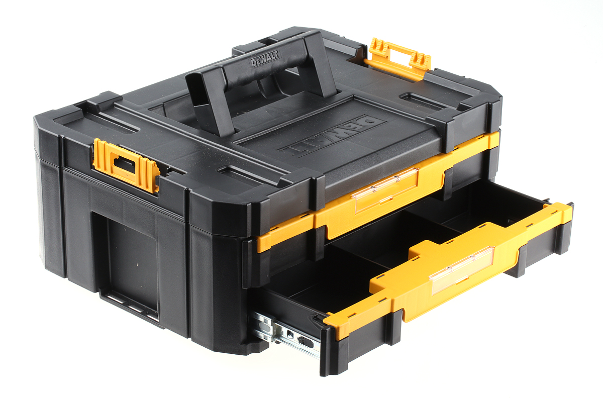 DeWALT TStak Tool Storage 2 drawers  Plastic Tool Box, 314.2 x 440 x 314.2mm
