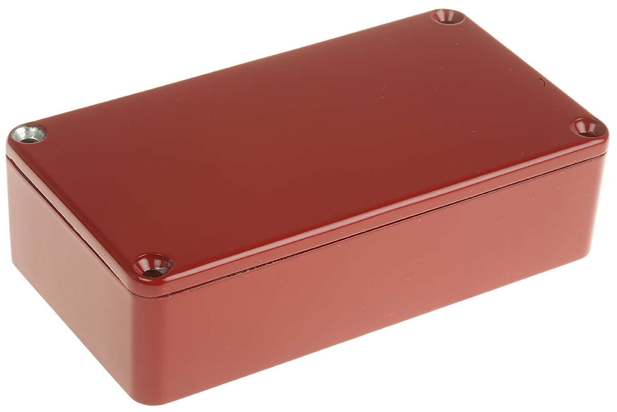 Hammond 1590 Series Red Die Cast Aluminium Enclosure, IP54, Red Lid, 113 x 60 x 31mm