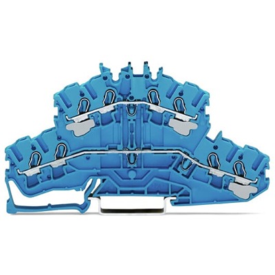 WAGO 2002-2404 TOPJOB S Series Blue, 2.5mm², 2-Level, Push In Termination, ATEX, CSA, IECEx