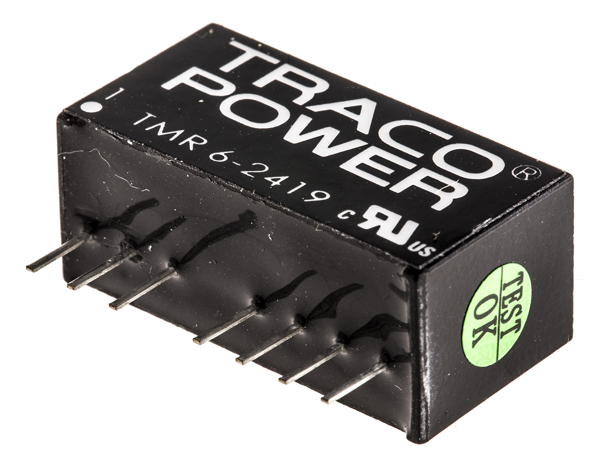 TRACOPOWER TMR 6 DC-DC Converter, 9V dc/ 667mA Output, 18 → 36 V dc Input, 6W, Through Hole, +70°C Max Temp