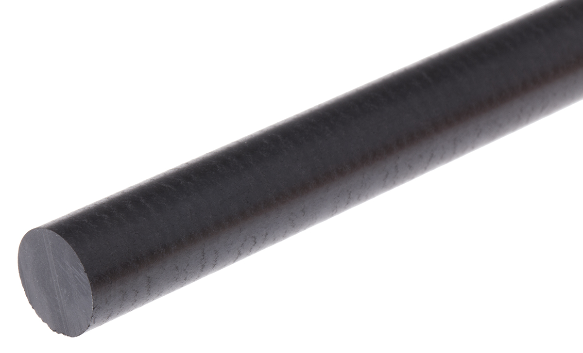 RS PRO Black Polyetheretherketone PEEK Rod, 300mm x 10mm Diameter