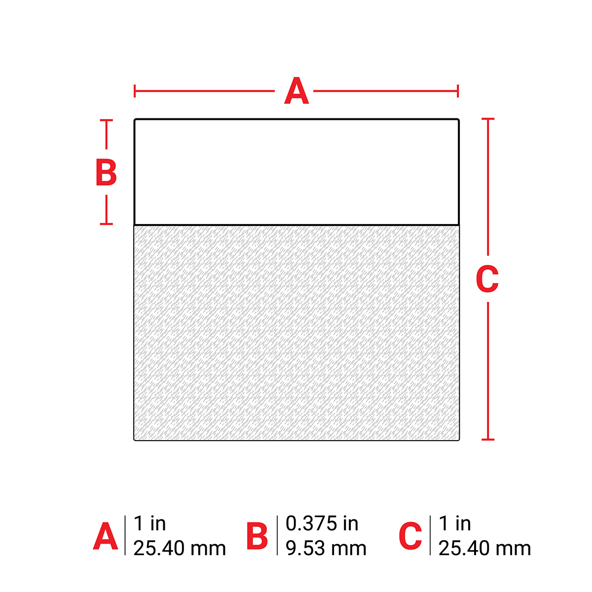 Brady B-417 White, Transparent Label, 25.40mm Width, 9.53mm Height, 250 Qty