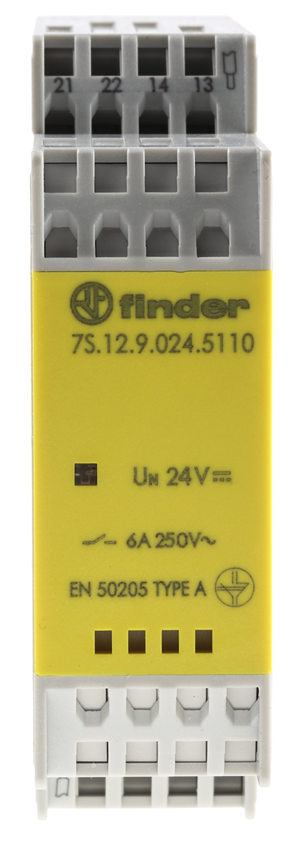 Finder DIN Rail Force Guided Relay, 24V dc Coil Voltage, 2 Pole, SPDT
