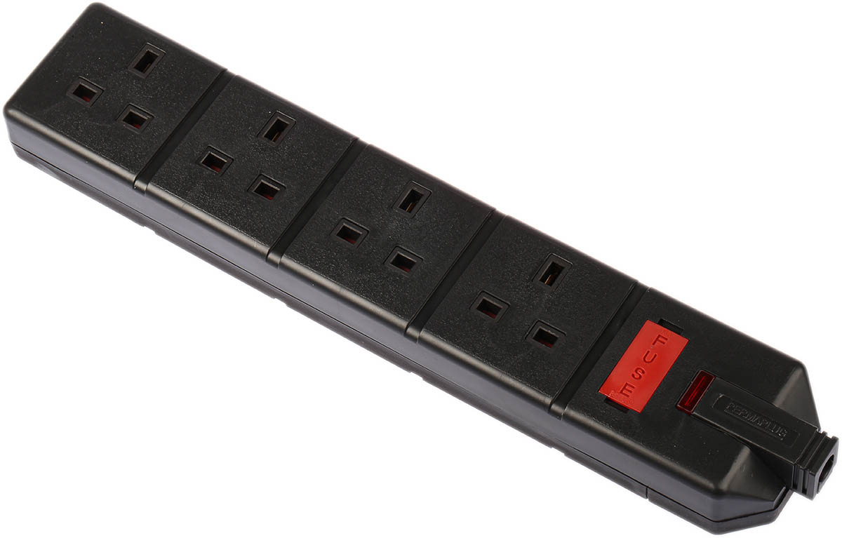 RS PRO 4 Socket Type G - British Trailing Socket, 230 V