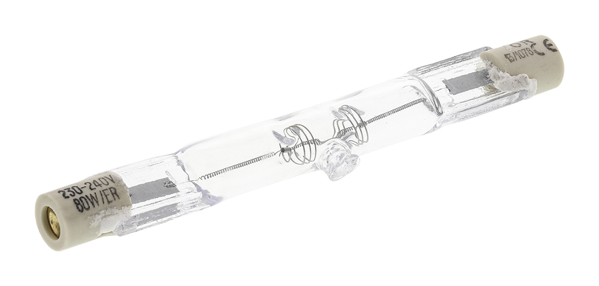 Orbitec 80 W Clear Halogen Bulb R7s, Linear, 240 V ac, 8mm