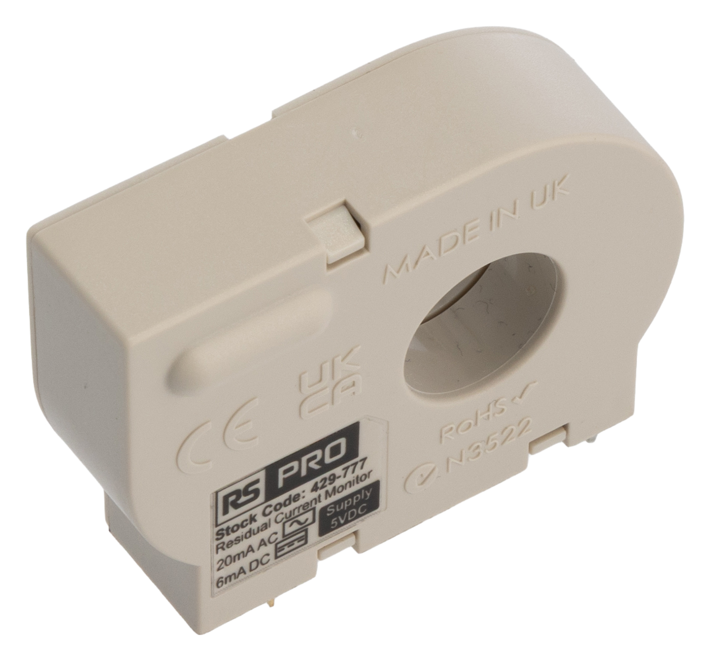 RS PRO Residual Current Transformer, 32A Input, 4.5mm Bore, 5V dc