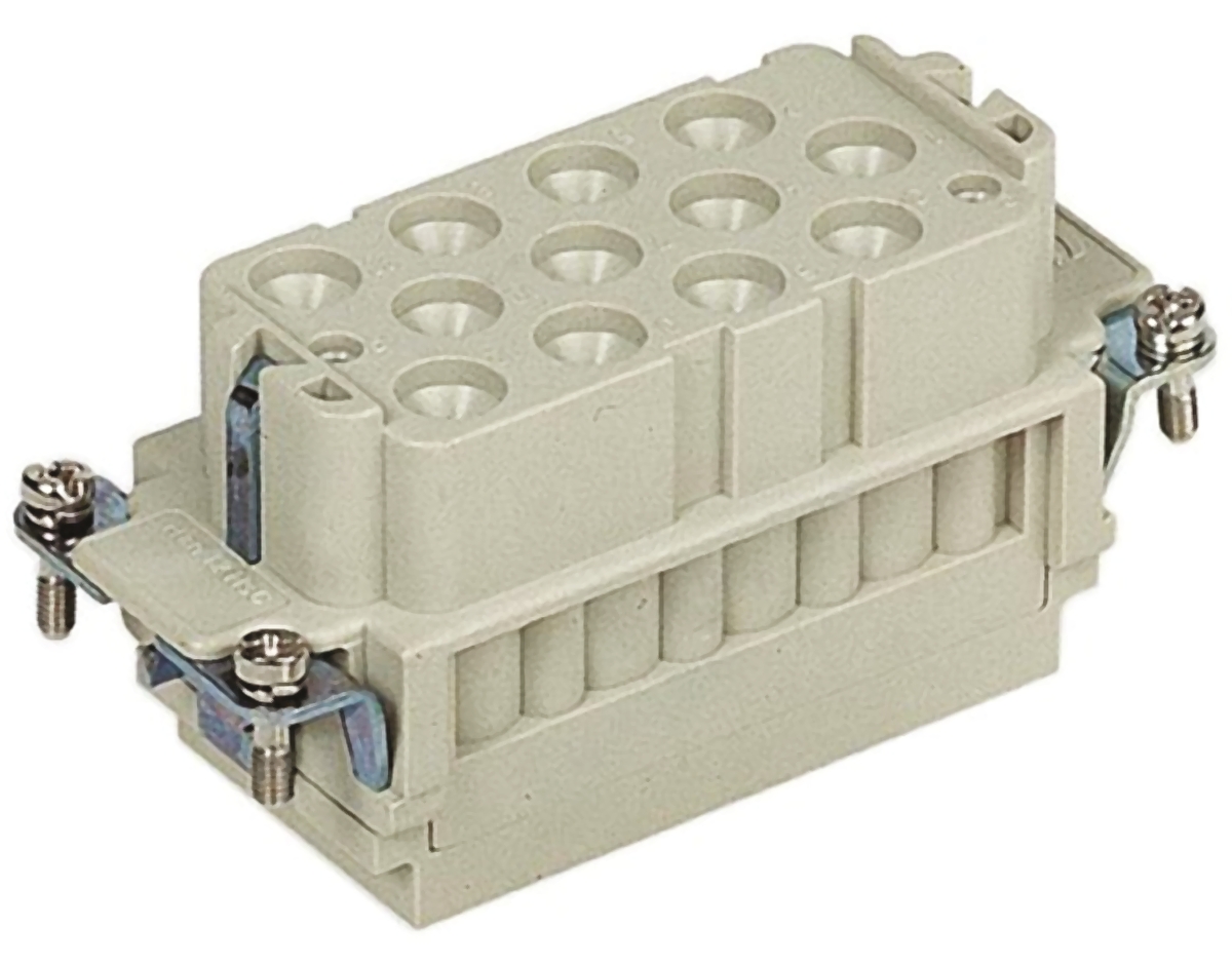 HARTING Heavy Duty Power Connector Insert, 40A, Female, Han-Com Series, 12 Contacts