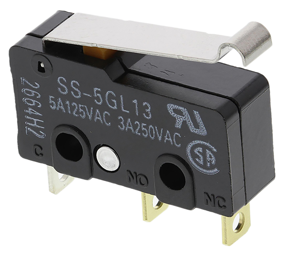 Omron Simulated Roller Lever Micro Switch, Solder Terminal, 5 A @ 125 V ac, SPDT, IP40
